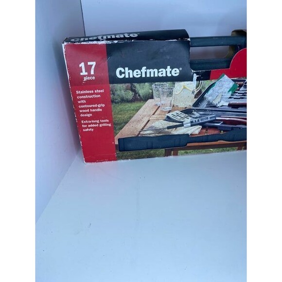 Chefmate 17 Piece Stainless Steel Bbq Tool Set With Digital Thermometer Fork - Picture 8 of 11